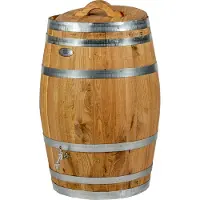 Barrelatelier Regenton 'CLEAR' 150 l. geolied, incl. los deksel met handvat, chromen kraantje / Houten regenton / Nieuw