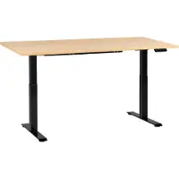 Beliani DESTINES - Elektr bureau - Zwart/Lichtbruin - 180 x 72 cm - Vezelplaat