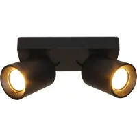 Artdelight Zwarte opbouwspot Megano 2-lichts