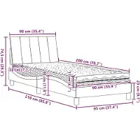 vidaXL Bed met matras "Hanko" stof crèmekleurig 90x200 cm