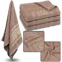 Sarcia.eu Bruine Katoenen Handdoek met Gouden Borduurwerk, Badhanddoek 70x135 cm