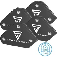 Stahlwerk Set van 4 magnetische lashoeken 4 kg | 9 lbs Praktische lasmagneet | magnetische hoek | laspositieschakelaar met sterke houdkracht