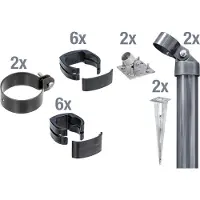 Alberts Hekpaal Verbinder Fix-Clip Pro 2-zijdig voor ? 6x102 cm, om vast te schroeven (set)