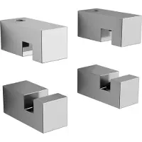 Clou Spiegelklemmen hold me vierkant chroom set van 4 stuks