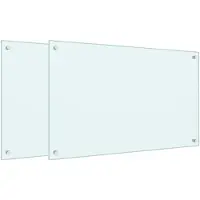 vidaXL Spatschermen keuken 2 st 80x50 cm gehard glas wit