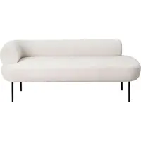 Beliani MIRMANDE - Chaise longue - Off-white - Linkszijdig - Bouclé