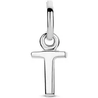 The Jewelry Collection Zilver Gerhodineerde Hanger letter T 1333760