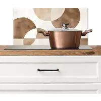 KitchenYeah Spatscherm keuken 60x30 cm - Kookplaat achterwand Snijdende cirkels - Overlappende vlakken - Muurbeschermer - Spatwand fornuis - Hoogwaardig aluminium