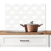 KitchenYeah Spatscherm keuken 80x55 cm - Kookplaat achterwand Grafisch - Patroon - Modern - Driedubbel - Muurbeschermer - Spatwand fornuis - Hoogwaardig aluminium