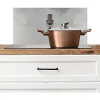 KitchenYeah Spatscherm keuken 70x30 cm - Kookplaat achterwand Microfoon - Vintage - Illustratie - Grijs - Muurbeschermer - Spatwand fornuis - Hoogwaardig aluminium