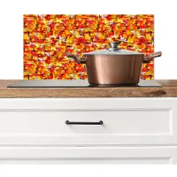 KitchenYeah Spatscherm keuken 70x30 cm - Kookplaat achterwand Vloeiend - Olie - Verf - Texturen - Rechthoekig - Muurbeschermer - Spatwand fornuis - Hoogwaardig aluminium