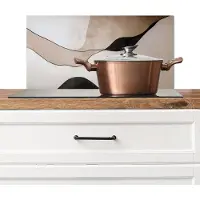 KitchenYeah Spatscherm keuken 70x30 cm - Kookplaat achterwand Contourlijnen - Abstracte landschap - Muurbeschermer - Spatwand fornuis - Hoogwaardig aluminium