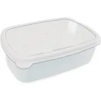 MuchoWow Broodtrommel Wit - Lunchbox Grafisch - Patroon - Modern - Hexagon - Lijn - Brooddoos 18x12x6 cm - Brood lunch box - Broodtrommels voor kinderen en volwassenen