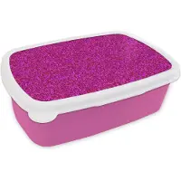 MuchoWow Broodtrommel Roze - Lunchbox Vloeiend - Olie - Verf - Texturen - Fel roze - Brooddoos 18x12x6 cm - Brood lunch box - Broodtrommels voor kinderen en volwassenen