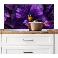 KitchenYeah Spatscherm keuken 100x50 cm - Kookplaat achterwand Paars - Viool - Diepte - Muurbeschermer - Spatwand fornuis - Hoogwaardig aluminium