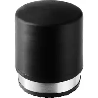 Alco Deurstopper, rond, met rubberen kap, Ø 85 x H 100 mm, geborsteld roestvrij staal, kleur roestvrij staal/zwart