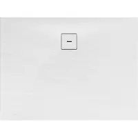 Schulte douchebak 80x140x4 cm Mineraalmarmer steen-optiek, composiet wit, inclusief afvoergarnituur, EP216814-04