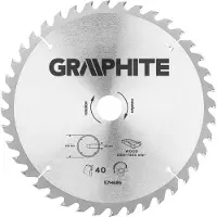 Graphite Circelzaagblad Voor Hout 255mm Asgat 30mm Tanden 40 Dikte 3,2 Vulringen 16/20/25 TCT