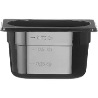 Hendi Gastronorm container – polycarbonaat – 1 liter – zwart – 176x108x100 mm