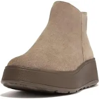 FitFlop Dames F-Mode Leren Enkellaarsjes zwart (37), Leer, 3 tot 5 cm, Ritssluiting, Casual GM3-090