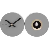 Karlsson Duo Cuckoo Wandklok | Met Koekoeksklok | 26x13x7.2cm | Mouse grijs