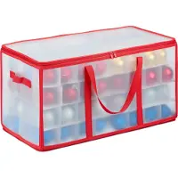 Relaxdays kerstballen opbergbox - 128 vakken - verstelbare schotjes - kerstballen organizer