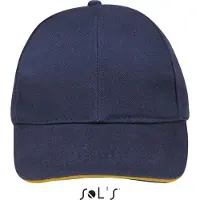 SOL's Six Panel Cap Buffalo LC88100 - French Navy/Neon Orange - One size