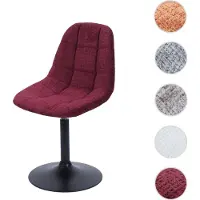 Mendler Eetkamerstoel HWC-A60, keukenstoel, draaistoel, staal, gecertificeerd, stof/textiel chenille (465g/m²), bordeauxrood