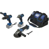 HBM accu combiset, haakse slijper, slagmoersleutel, boormachine 20 Volt