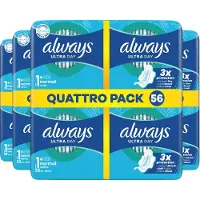 Always Ultra Dag Maandverband Normal Maat 1 Met Vleugels - 4 x 56 maandverbanden