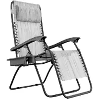 LifeGoods Opvouwbare Tuinstoel - Ligstoel Tuin - 30°-90° Verstelbaar - Metaal - Lichtgrijs