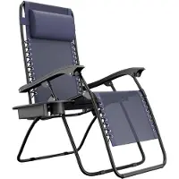 LifeGoods Opvouwbare Tuinstoel - Ligstoel Tuin - 30°-90° Verstelbaar - Metaal - Blauw