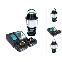 Makita DMR 056 RT draadloze radio 18 V FM DAB+ met lantaarn 360° zaklamp IP65 + 2x oplaadbare accu 5.0 Ah + lader