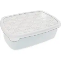 MuchoWow Broodtrommel Wit - Lunchbox Grafisch - Patroon - Modern - Driedubbel - Brooddoos 18x12x6 cm - Brood lunch box - Broodtrommels voor kinderen en volwassenen