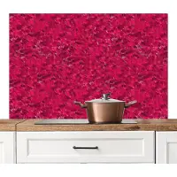 KitchenYeah Spatscherm keuken 120x80 cm - Kookplaat achterwand Vloeiend - Olie - Verf - Texturen - Rood - Muurbeschermer - Spatwand fornuis - Hoogwaardig aluminium