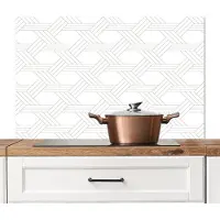 KitchenYeah Spatscherm keuken 100x65 cm - Kookplaat achterwand Grafisch - Patroon - Modern - Driedubbel - Muurbeschermer - Spatwand fornuis - Hoogwaardig aluminium