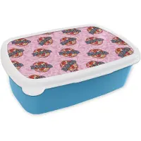 MuchoWow Broodtrommel Blauw - Lunchbox Retro - Disco - Discoball - 70s - Multi - Brooddoos 18x12x6 cm - Brood lunch box - Broodtrommels voor kinderen en volwassenen