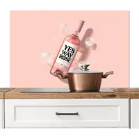 KitchenYeah Spatscherm keuken 100x65 cm - Kookplaat achterwand Bubbels - Rosé - Roze - Muurbeschermer - Spatwand fornuis - Hoogwaardig aluminium