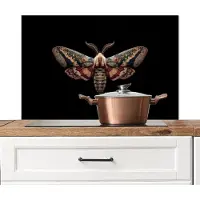 KitchenYeah Spatscherm keuken 90x60 cm - Kookplaat achterwand Mot - Oosterse patronen - Sierlijk - Muurbeschermer - Spatwand fornuis - Hoogwaardig aluminium