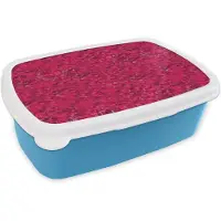 MuchoWow Broodtrommel Blauw - Lunchbox Vloeiend - Olie - Verf - Texturen - Rood - Brooddoos 18x12x6 cm - Brood lunch box - Broodtrommels voor kinderen en volwassenen