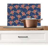 KitchenYeah Spatscherm keuken 60x40 cm - Kookplaat achterwand Retro - Disco - Discobal - Regenboog - Multi - Muurbeschermer - Spatwand fornuis - Hoogwaardig aluminium