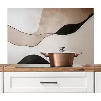 KitchenYeah Spatscherm keuken 100x65 cm - Kookplaat achterwand Contourlijnen - Abstracte landschap - Muurbeschermer - Spatwand fornuis - Hoogwaardig aluminium