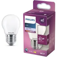 Philips lamp - Kogellamp met E27 fitting - Koelwit licht: 4000K - 40W - Mat glas
