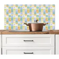 KitchenYeah Spatscherm keuken 100x50 cm - Kookplaat achterwand Nostalgisch - Kust - Zee - Zon - Strand - Multi - Muurbeschermer - Spatwand fornuis - Hoogwaardig aluminium
