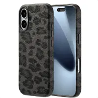 Selencia Sabi Backcover Panterprint met MagSafe voor de Apple iPhone 17 - Midnight Black