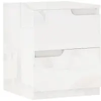 HOMCOM -Nachtschrank-Spanplatte-40L x 40B x 48H cm-Hochglanzweiß