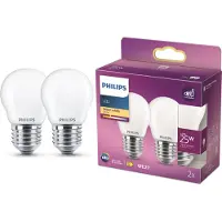Philips Filamentkogellamp LED 25W P45 E27 – Mat – Warm Wit – Niet Dimbaar