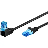 Goobay Netwerkkabel | Cat6a U/UTP | 5 meter (1x Haaks, Zwart)