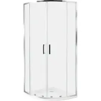 Beliani JUKATAN - Douchecabine - Zilver - 80 x 80 x 185 cm - Veiligheidsglas