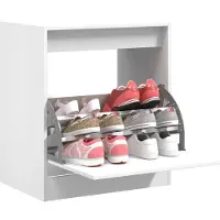 vidaXL Schoenenkast met 4 klaplades 60x34x187,5 cm wit